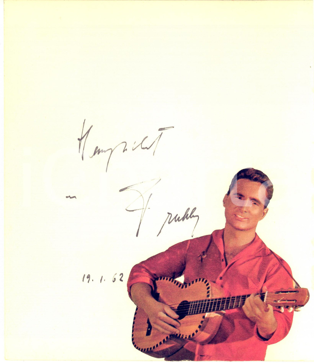 1960 ca GERMANY MUSICA Portrait of a singer - SIGNED photo collage 20x24 cm