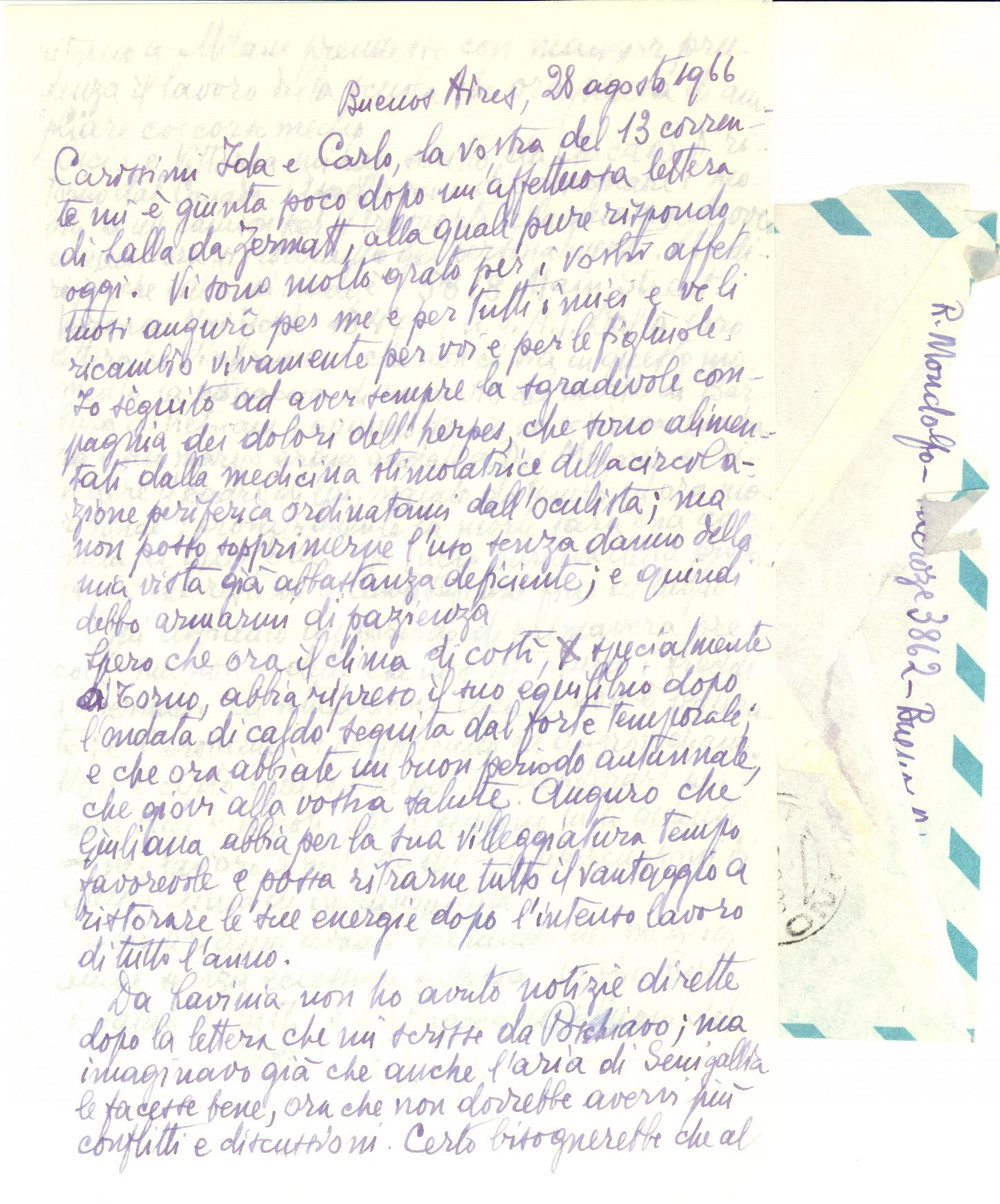 1966 BUENOS AIRES Rodolfo MONDOLFO e i problemi dell'Argentina - AUTOGRAFO