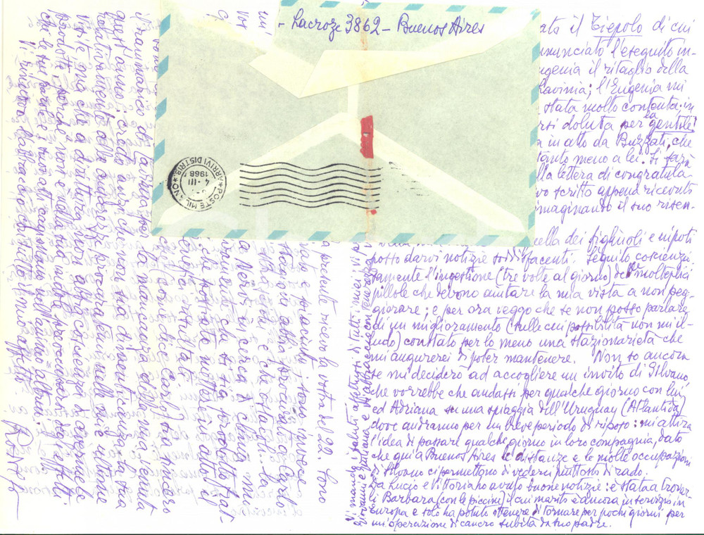 1966 BUENOS AIRES Rodolfo MONDOLFO - Lettera a Carlo e Ida FUA' - AUTOGRAFO