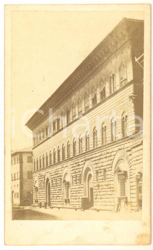 1865 ca FIRENZE Veduta Palazzo MEDICI RICCARDI - Foto Fratelli ALINARI CDV