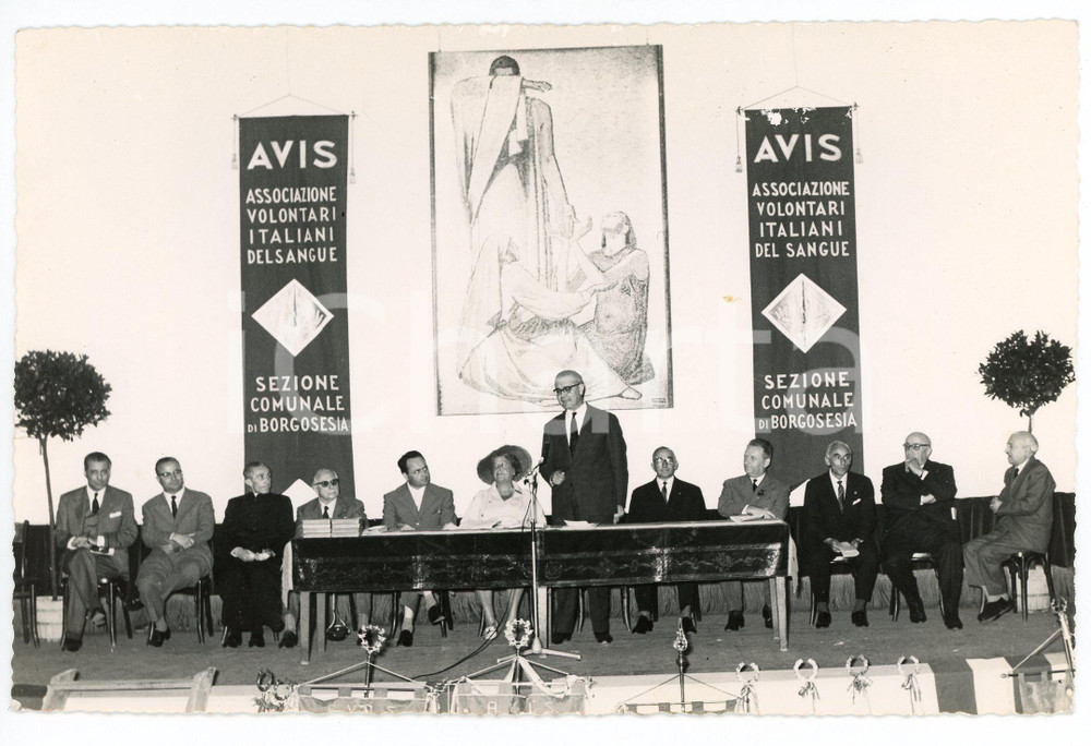 1960 ca BORGOSESIA Sezione Comunale AVIS - Una cerimonia - Foto 18x12 cm