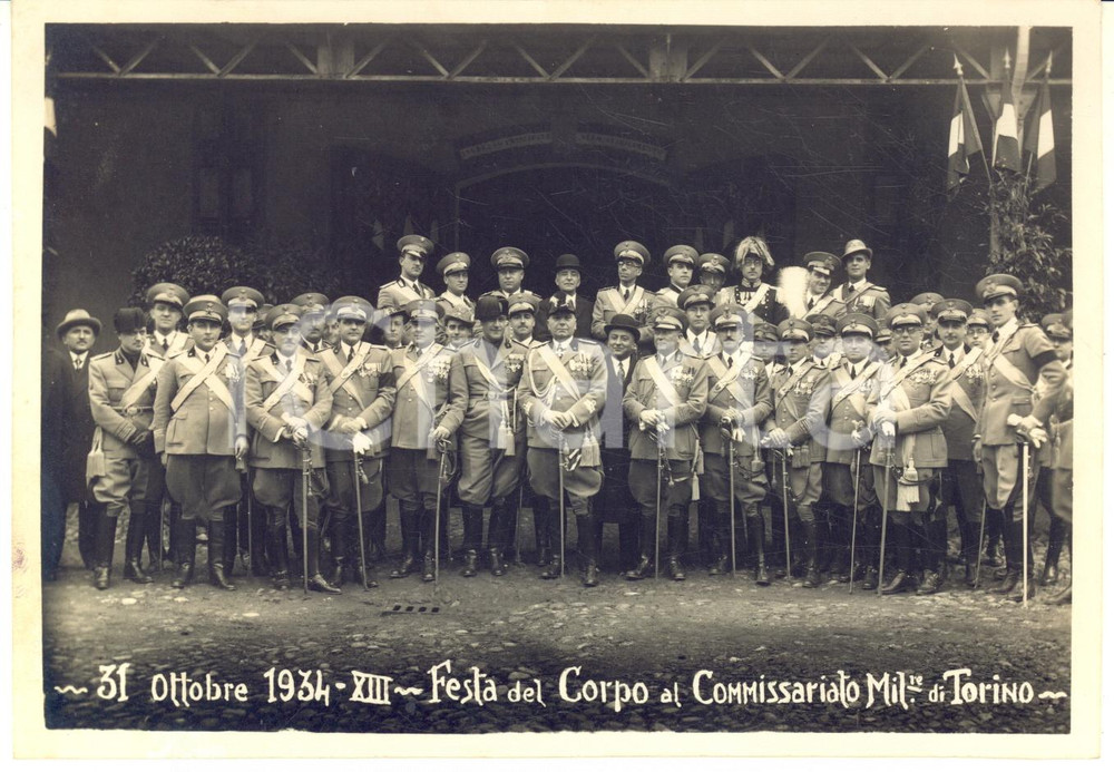 1934 TORINO Festa del Corpo al Commissariato Militare - Foto PATTARELLI 17x12 cm