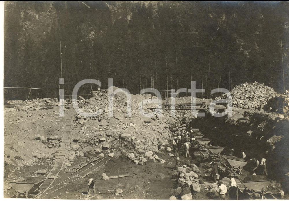 1920 ca Centrale idroelettrica di VALDO (VB) Scavi di fondazione - Foto ANIMATA