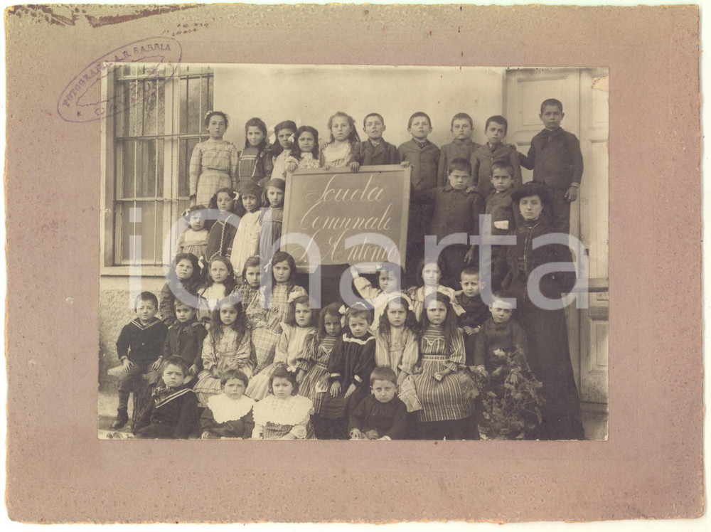 1912 SANT'ANTONIO / CAVOUR (TO) Bambini della scuola comunale - Foto 24x18 cm