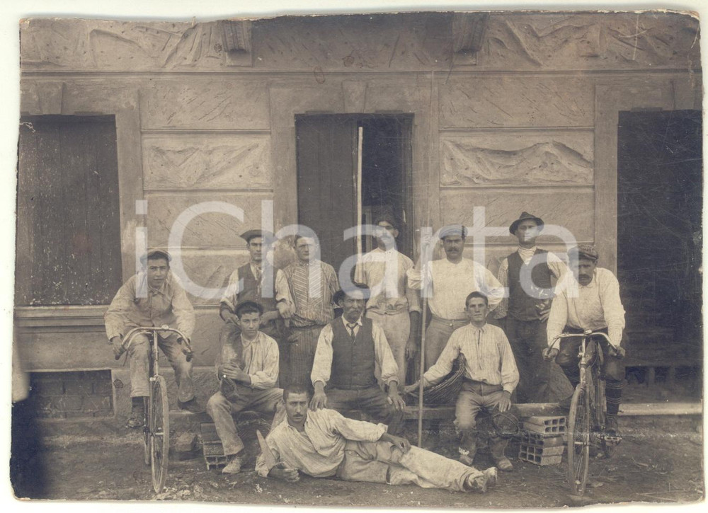 1920 ca s. l. ITALIA Ritratto di operai di un'impresa edile - Foto 17x12 cm