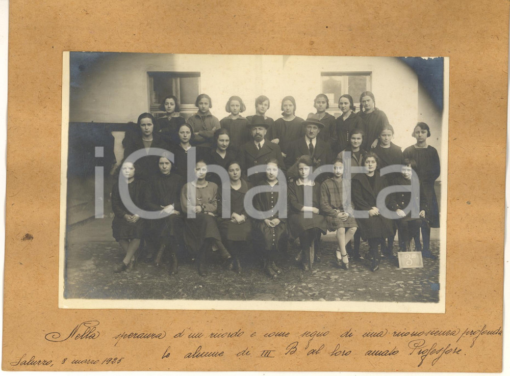 1925 SALUZZO (CN) Ritratto di una classe liceale femminile - Foto 23x18 cm