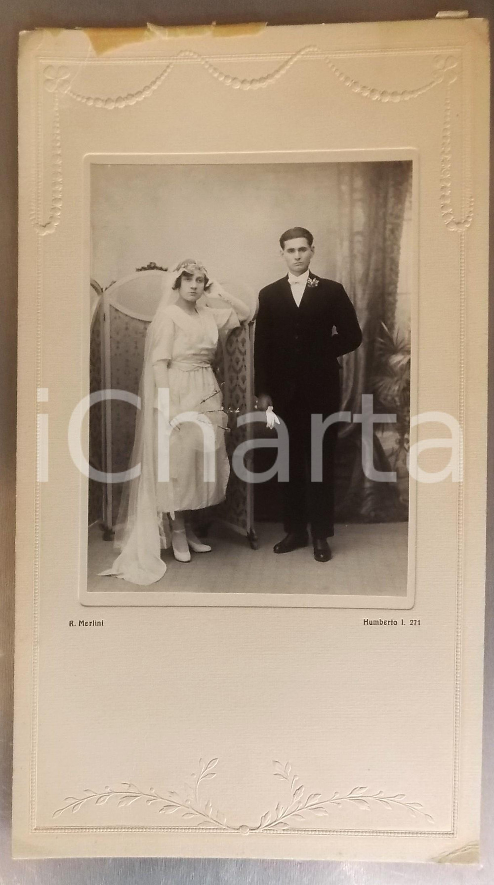 1920 BUENOS AIRES Maria PANET con il marito nel giorno delle nozze - Foto 20x35