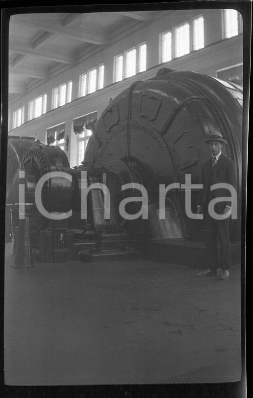 Fotografia d epoca originale 1924 MONCENISIO Interno della centrale idroelettrica  NEGATIVO ORIGINALE 2 1