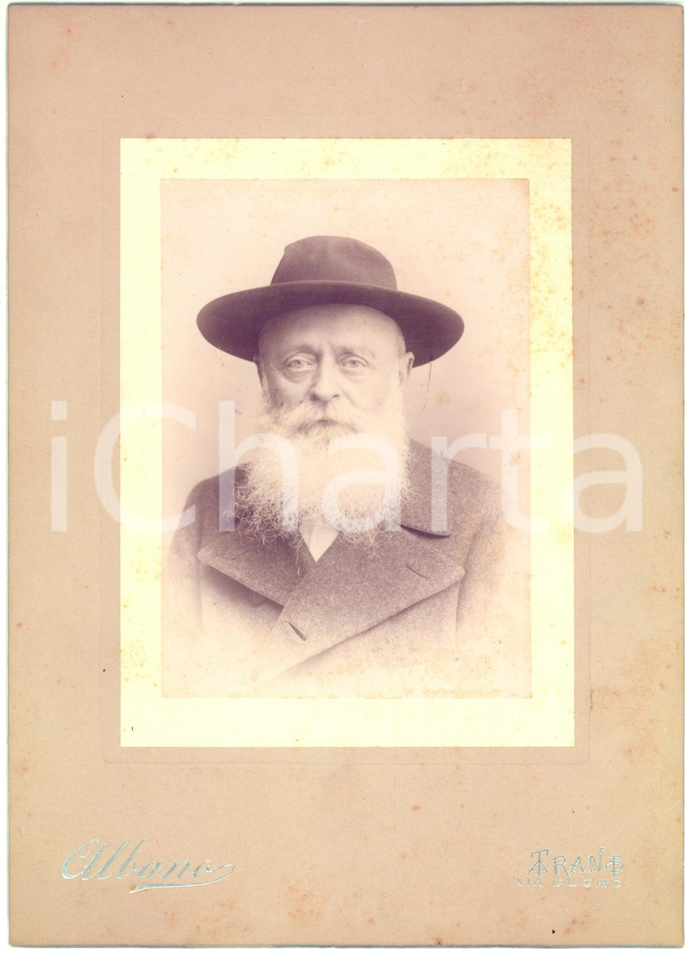 1910 ca TARANTO Ritratto di un uomo con la barba - Foto ALBANO 18x25 cm