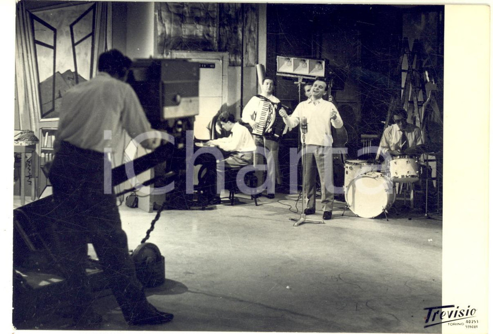 1955 ca TORINO Orchestra in sala prove - Foto TREVISIO 15x10 cm VINTAGE