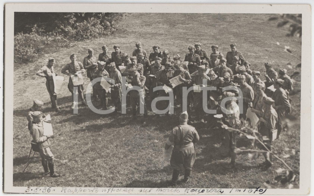 1936 MONTE RODORERA Esercitazioni - Ufficiali a rapporto *Foto 14x9 cm