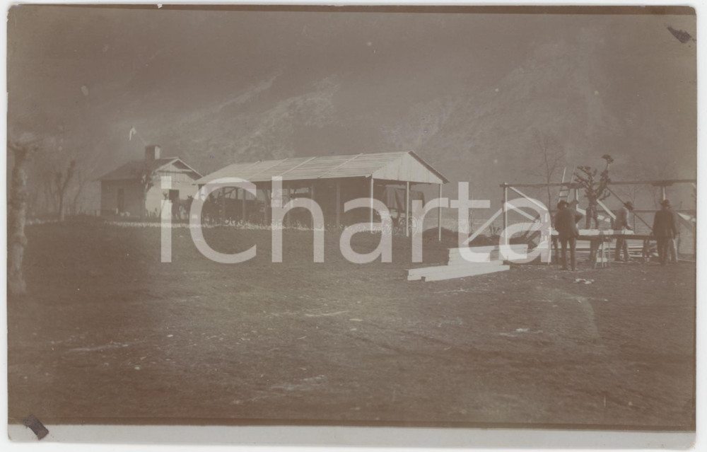 1915 WW1 ZONA DI GUERRA XXIV Divisione Sezione Treno - Tettoia e area maniscalco