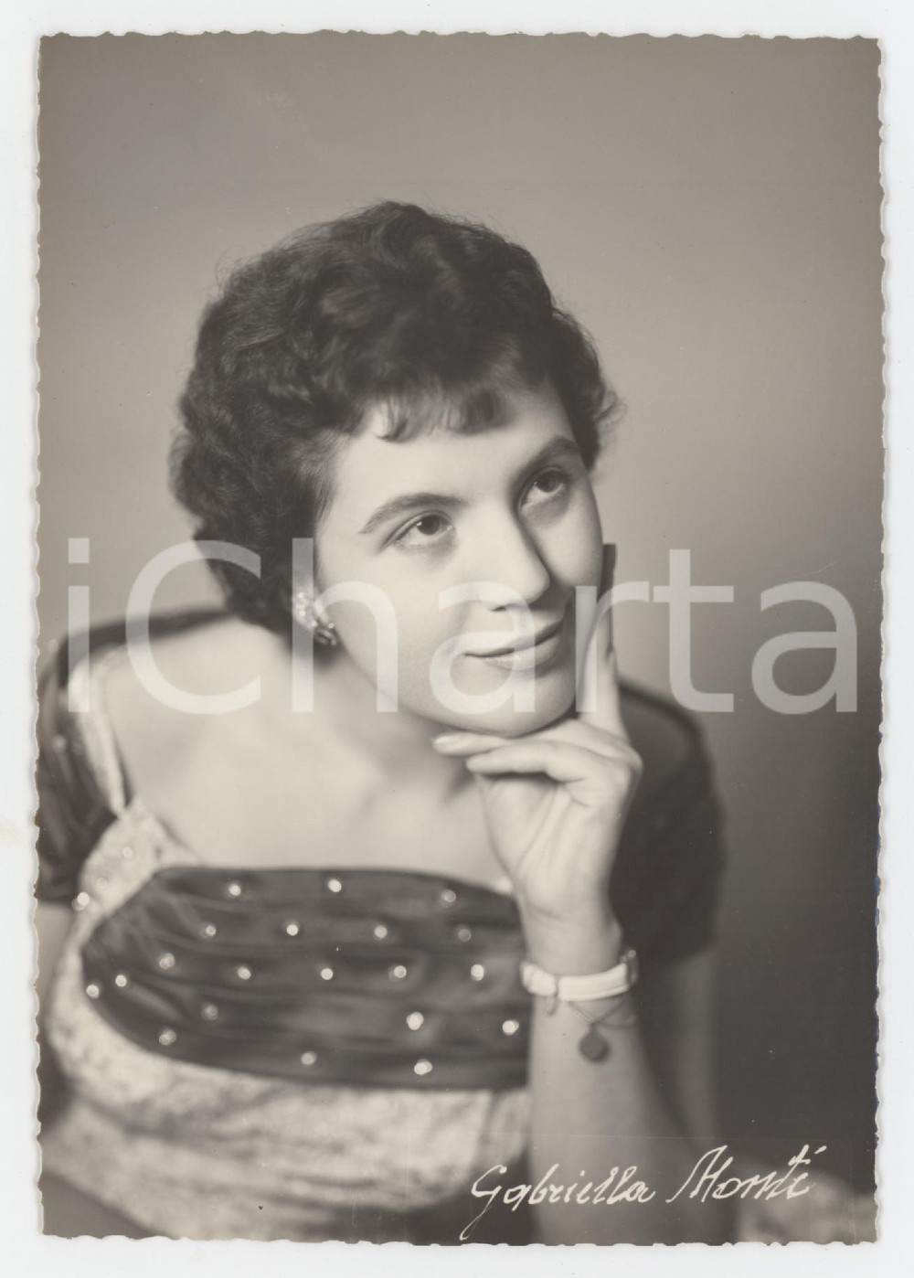 1950 ca COSTUME ITALIA Cantante Gabriella MONTI - Ritratto (1) Foto 10x15 cm