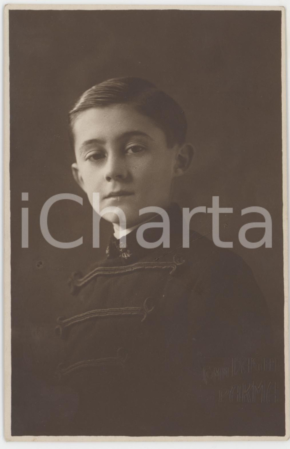 1920 ca PARMA - Ritratto di bambino in divisa - Fotocartolina VAGHI 8x13 cm