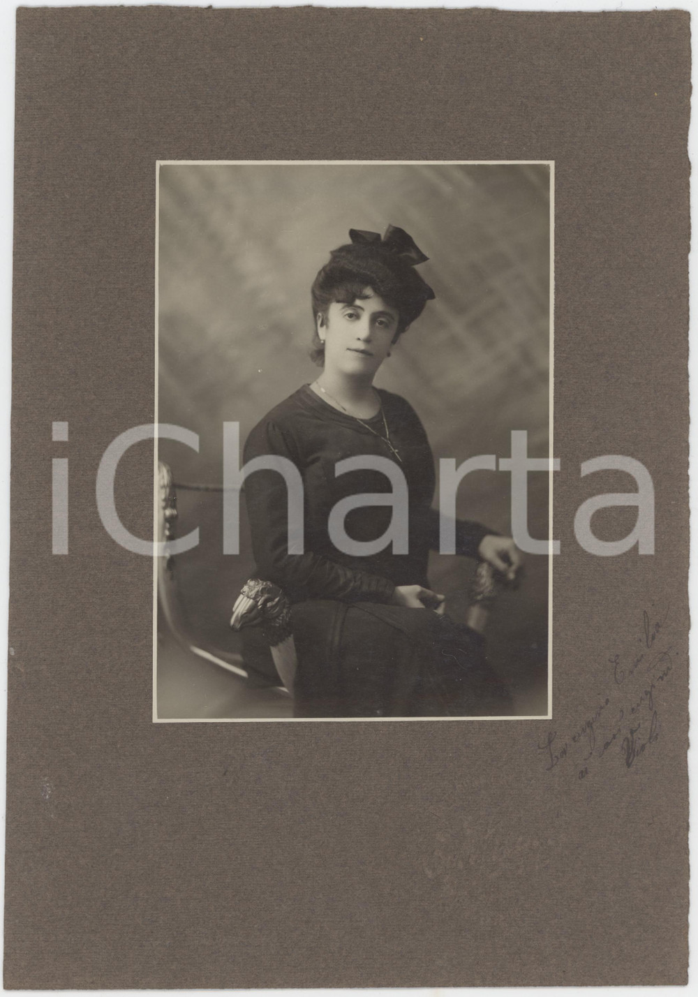 1910 ca Area di CUNEO Ritratto di donna in lutto *Foto Cav. FILIPPI 17x25 cm