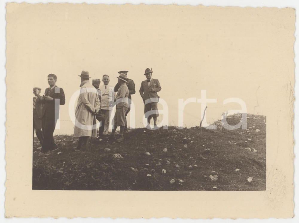 1936 COLLE XOMO Gruppo reduci 31° Regg. Artiglieria in visita - Foto 12x8 cm