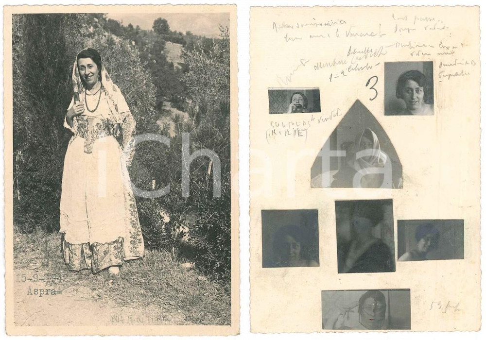 1942 ITALIA Donna in costume tradizionale *Fotografia con piccoli ritratti 10x15