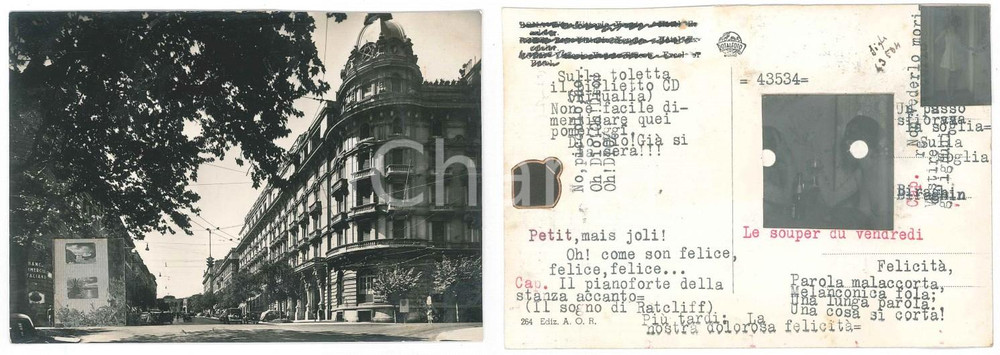 1930 ca ROMA Via Vittorio Veneto - Cartolina con vera foto erotica *CURIOSA