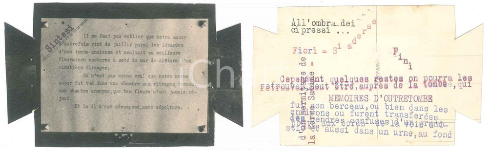 1930 ca ROMA (?) Notre amour vint de jaillir - Fotomontaggio lastra *CURIOSO