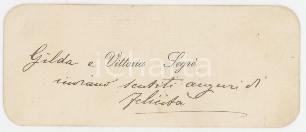 1920 ca GENOVA Gilda e Vittoria SEGRE' - Biglietto da visita