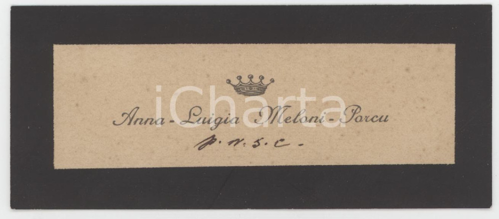 1920 ca NOBILTA' SARDEGNA Anna Luigia MELONI PORCU - Biglietto da visita