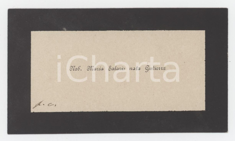 1920 ca NOBILTA' SARDEGNA Maria SALARIS nata GUTIERREZ - Biglietto da visita