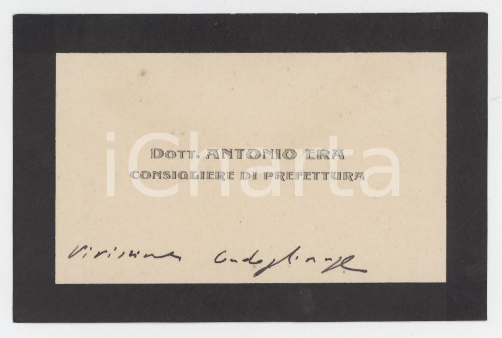 1920 ca SARDEGNA Dott. Antonio ERA Consigliere di Prefettura - Biglietto