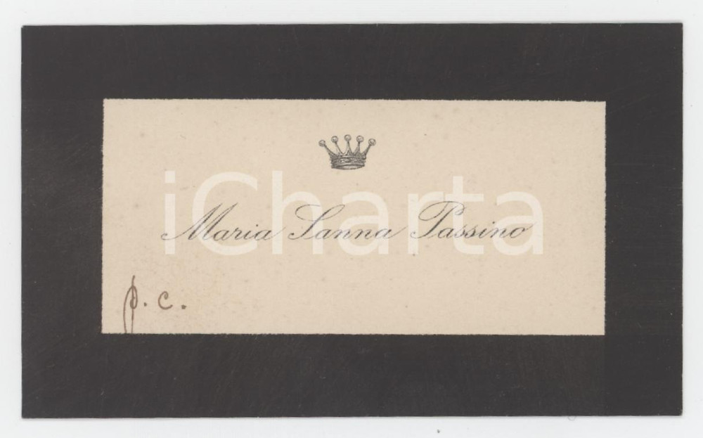 1920 ca NOBILTA' SARDEGNA - Maria SANNA PASSINO - Biglietto da visita