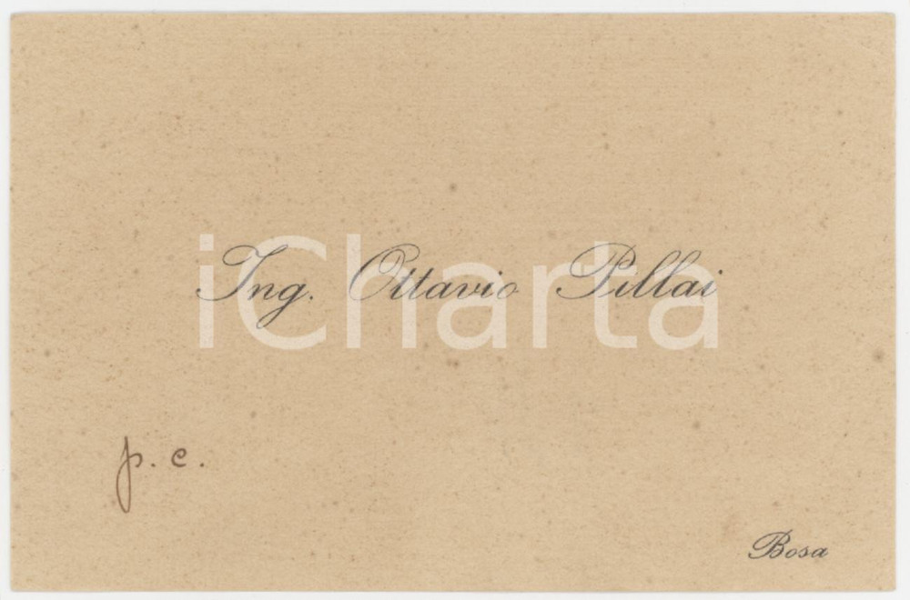 1920 ca BOSA (OR) - Ing. Ottavio PILLAI - Biglietto da visita