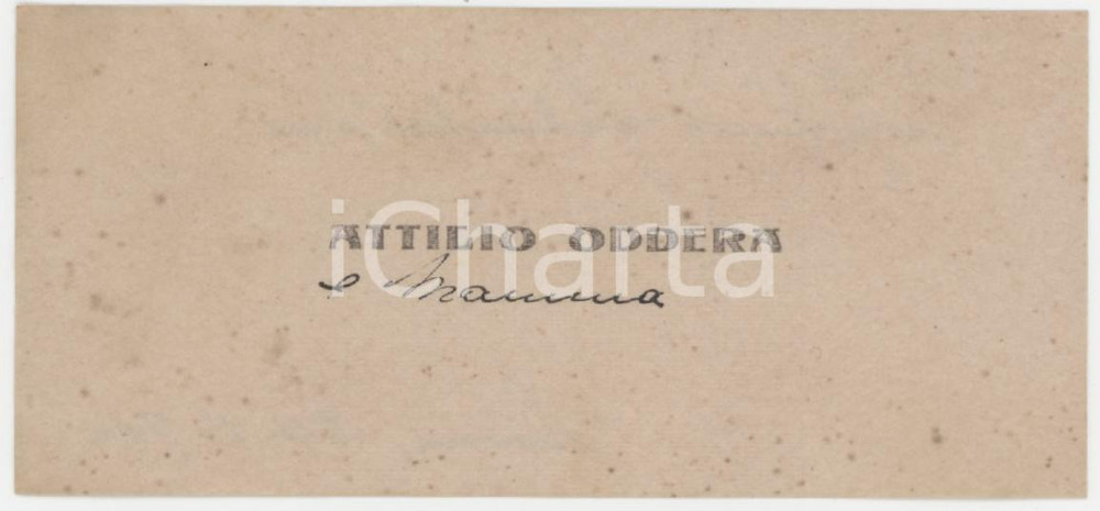 1920 SAVONA Attilio ODDERA - Biglietto da visita per felicitazioni