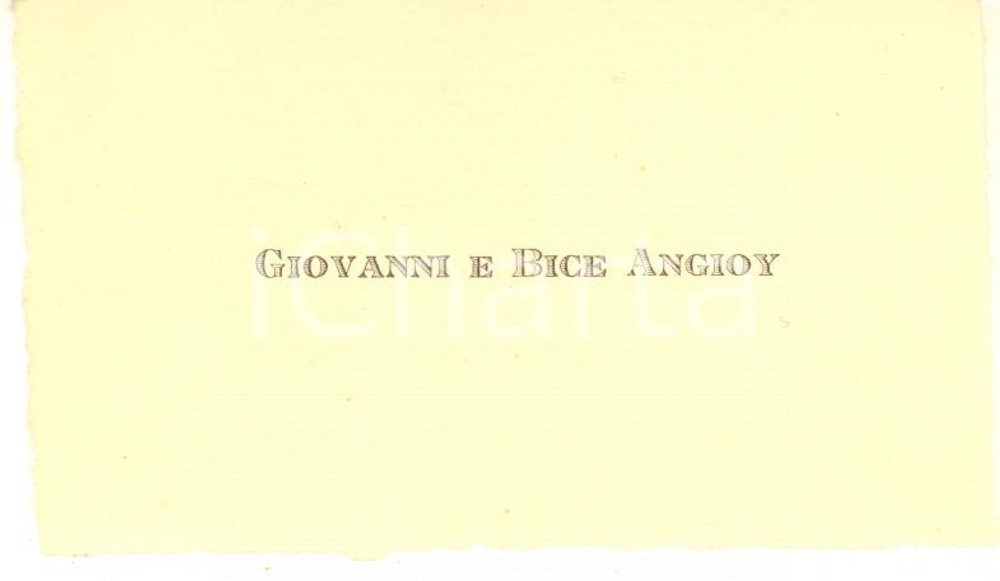1920 ca NOBILTA' SARDEGNA Giovanni e Bice ANGIOY - Biglietto da visita