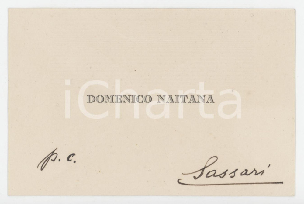 1920 ca SASSARI Domenico NAITANA - Biglietto da visita