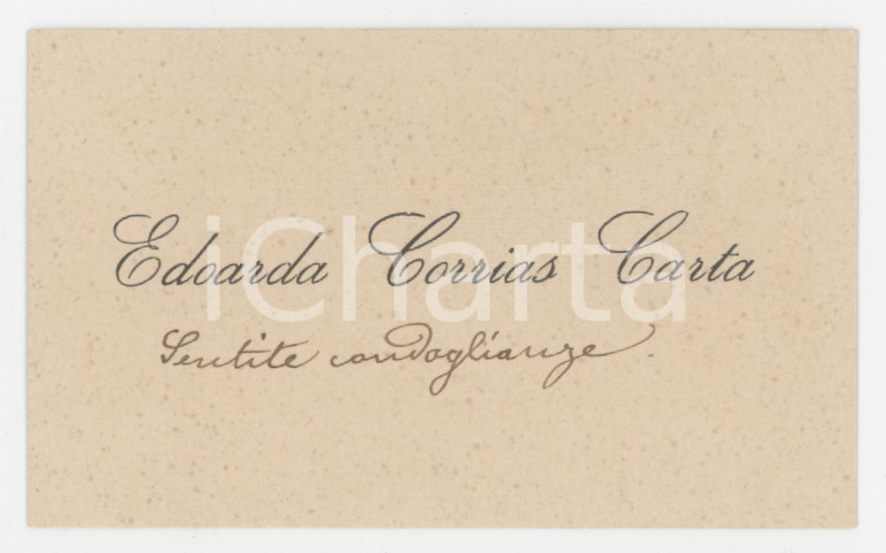1920 ca ORISTANO Edoarda CORRIAS CARTA - Biglietto da visita AUTOGRAFO