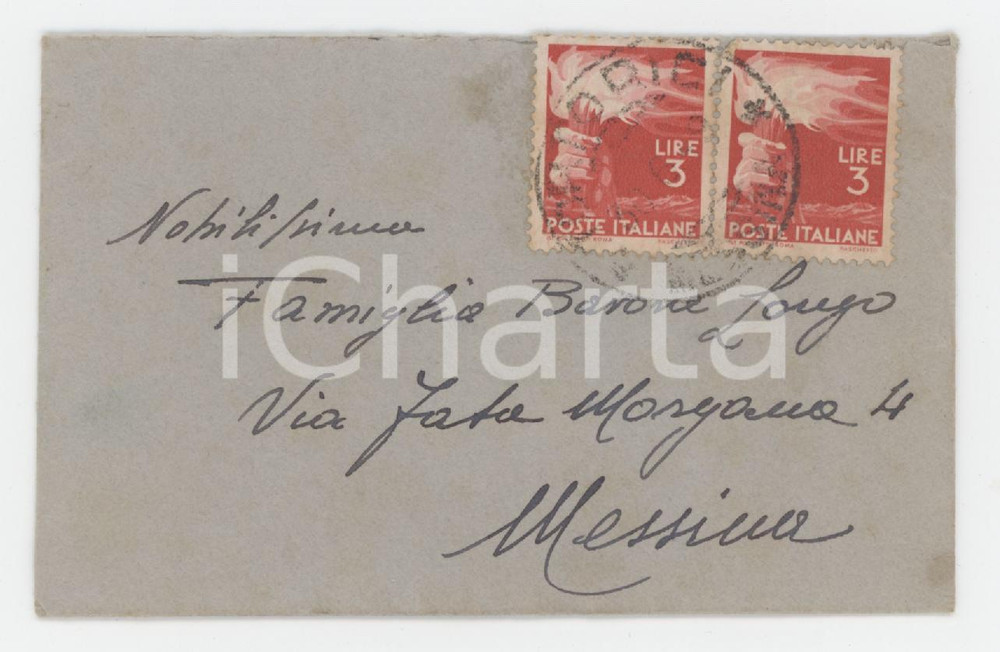 1949 TORTORICI Pietro FRANCHINA Architetto - Biglietto da visita AUTOGRAFO