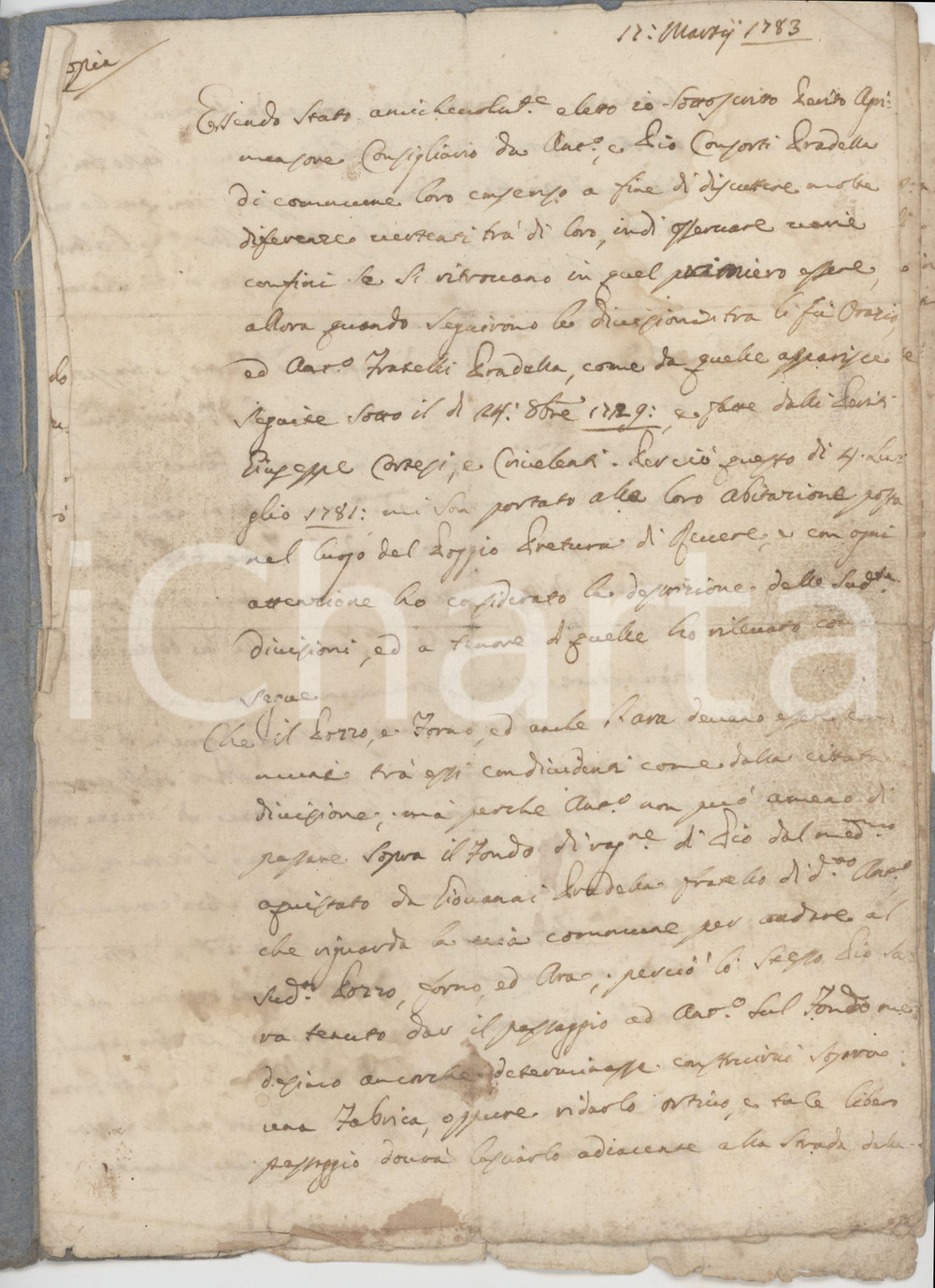 1783 POGGIO RUSCO Perizia Luigi BUTTAFUOCHI su fondo PRADELLA *Manoscritto