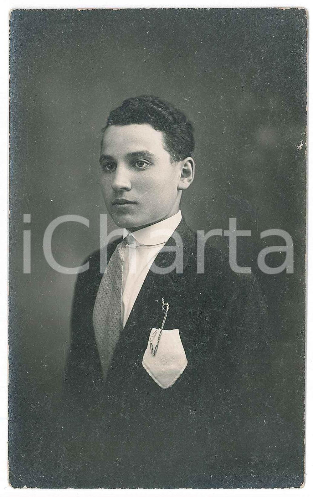 1927 MELEGNANO Ritratto del giovane Felice MIGLIORINI *Foto DAMENO 9x14 cm