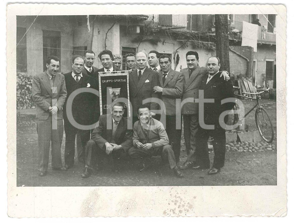 1945 ca ITALIA Gruppo Sportivo EDELWEISS - Foto di gruppo 14x11 cm