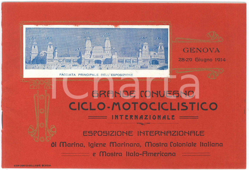 1914 GENOVA Grande Convegno Ciclo-Motociclistico Internazionale - Libretto