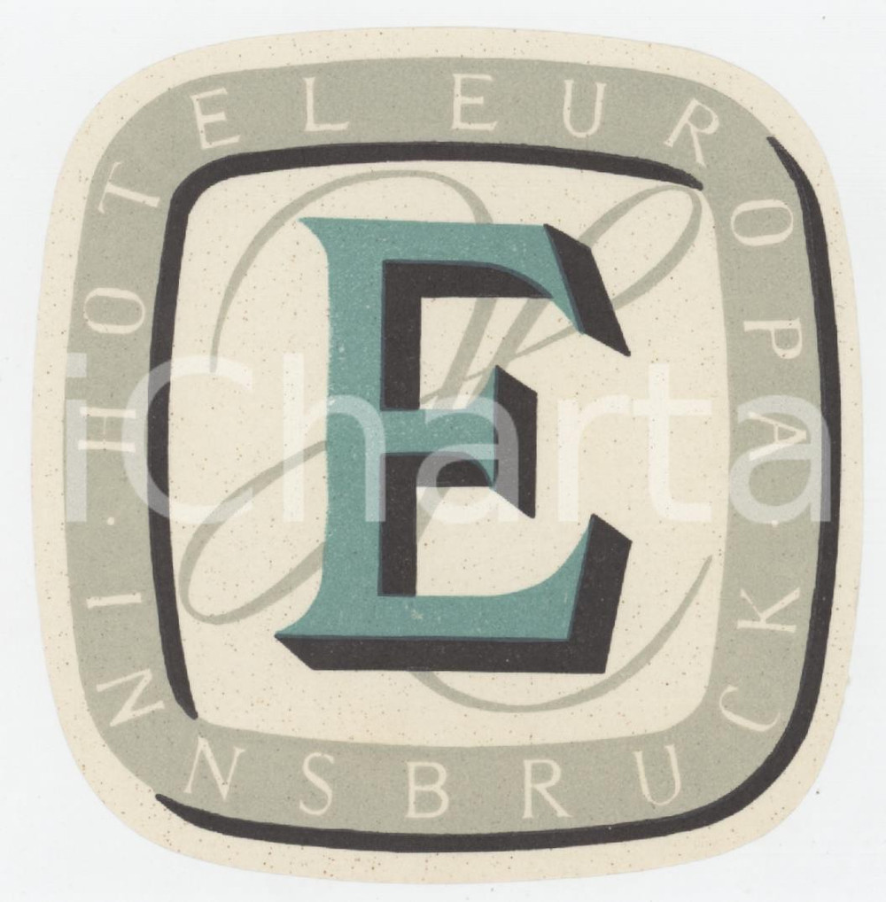 1960 ca INNSBRUCK - AUSTRIA Hotel Europa - Etichetta 8x8 cm