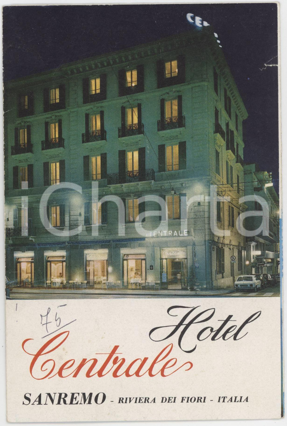 1970 ca SANREMO - RIVIERA DEI FIORI - Hotel CENTRALE *Pieghevole ILLUSTRATO