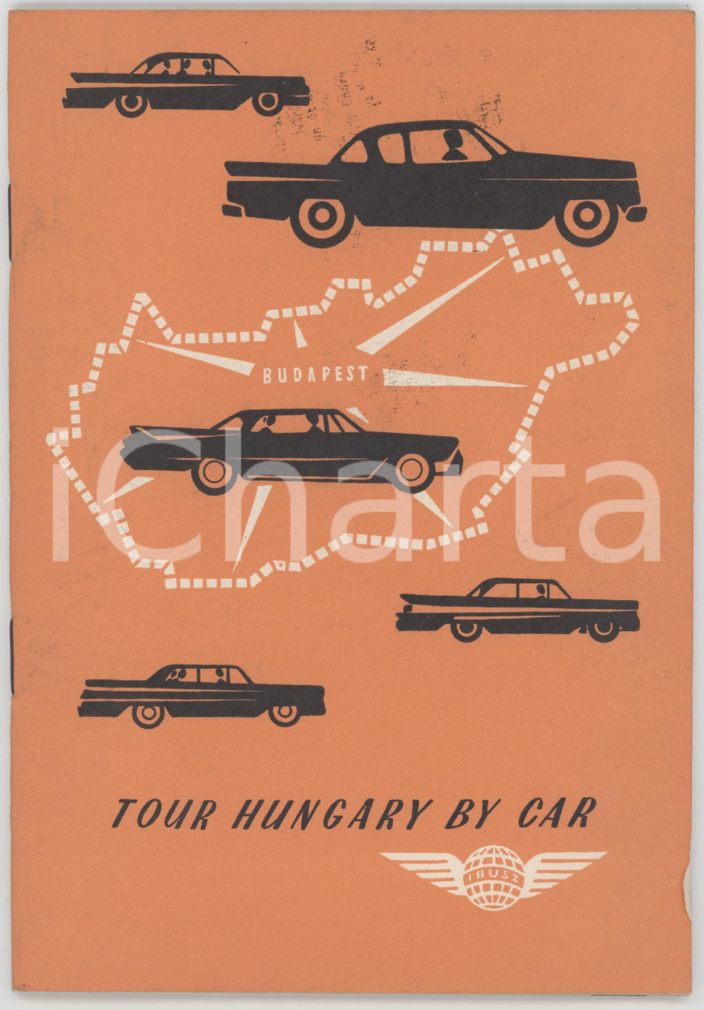 1959 TOURISM - Tour HUNGARY by car - Vintage brochure English 47 p. - Map Pubblicazione pubblicitaria d'epoca, illustrata, con mappa ripiegata.PAGINE: 47 GOOD/buono ma piegatura angolare in copertina Formato: 14x20 cm originale e autentica 1