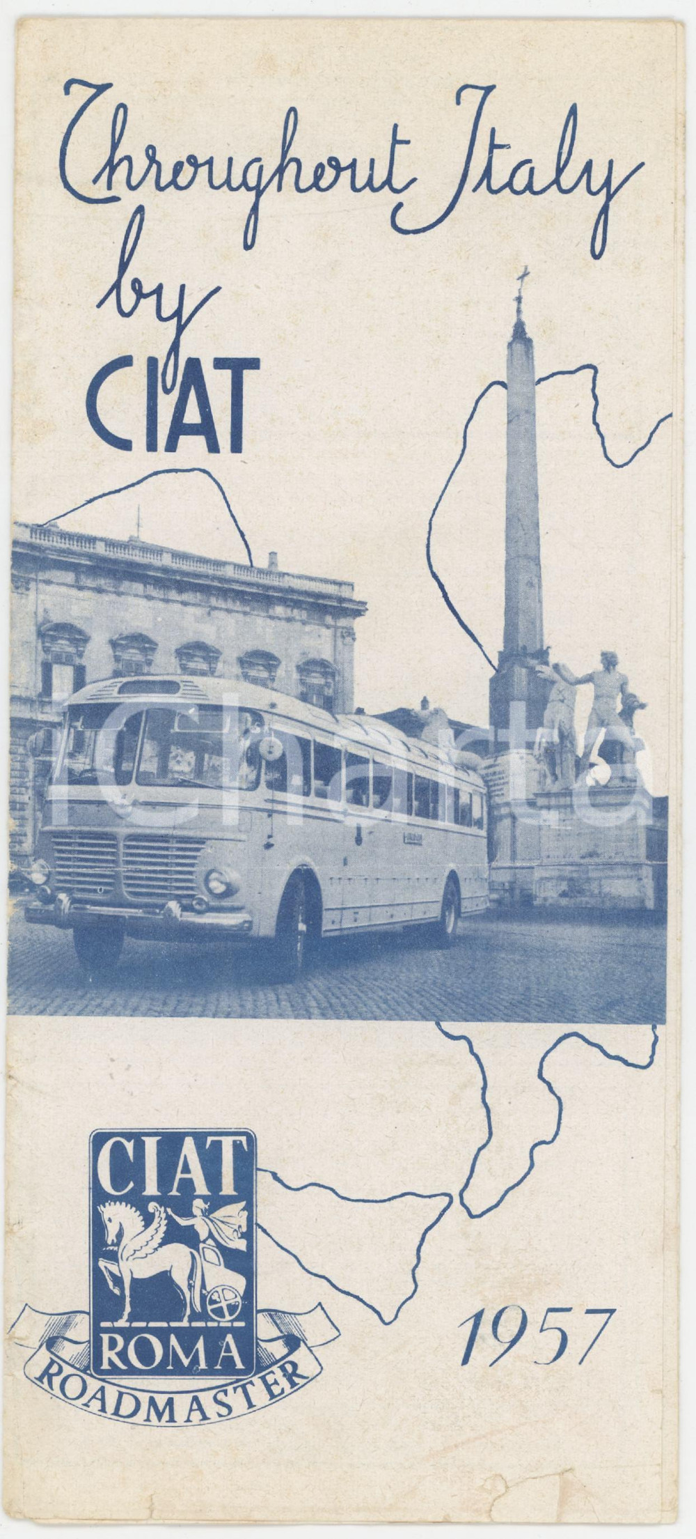 1957 ITALIA - ROMA - Trasporti CIAT - Pieghevole orari ENGLISH