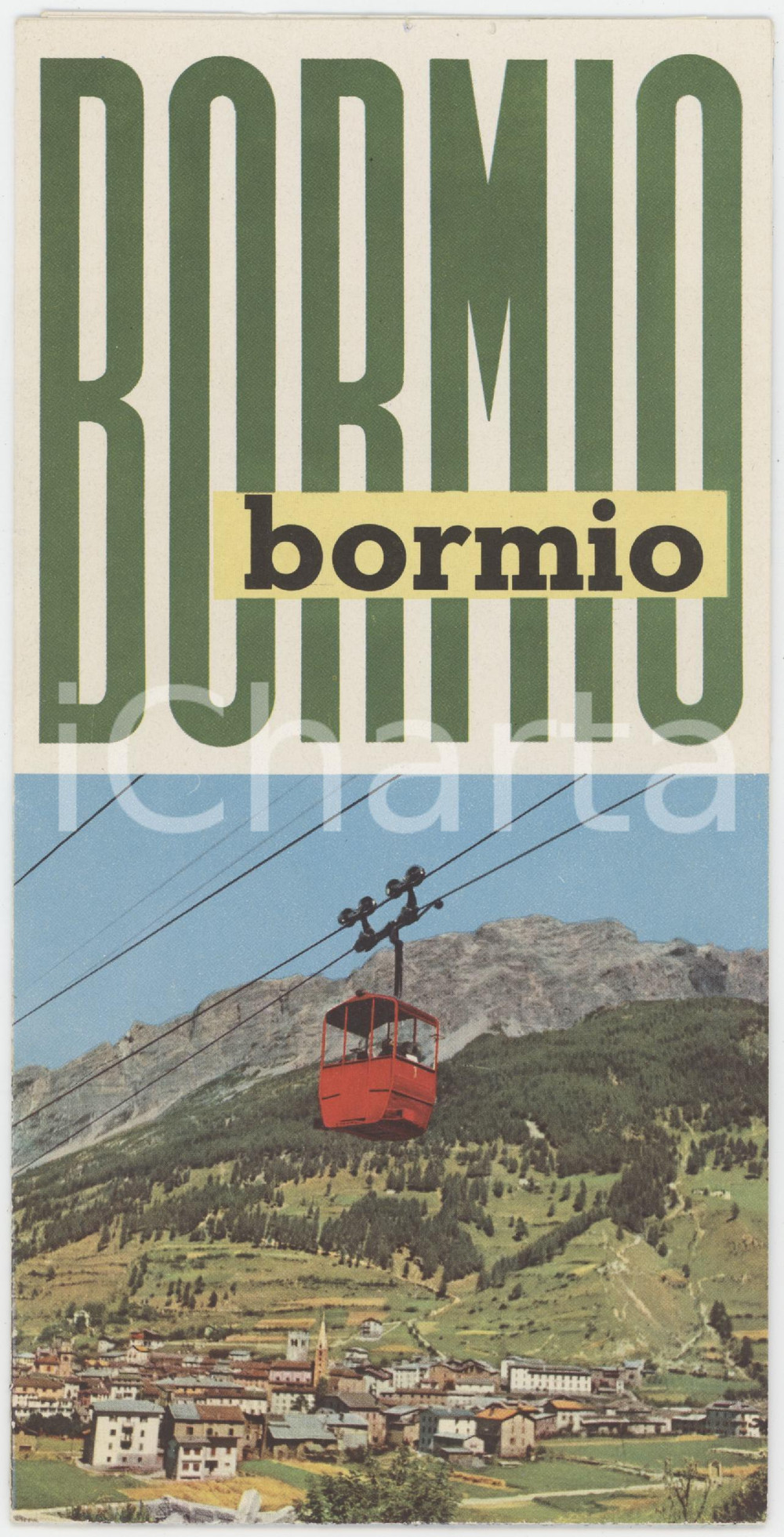1960 ca TURISMO VALTELLINA - BORMIO - Pieghevole ILLUSTRATO con mappa