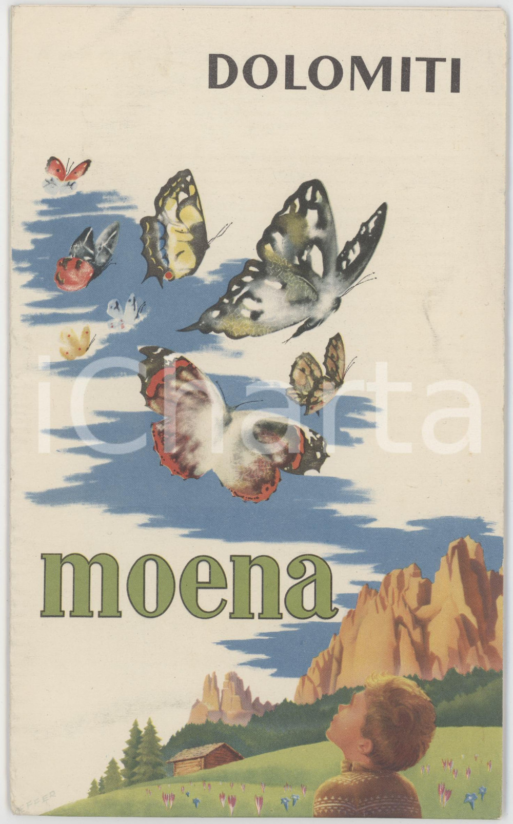 1960 ca TURISMO DOLOMITI - MOENA - Mappa - Pieghevole ill. DE ZULIAN