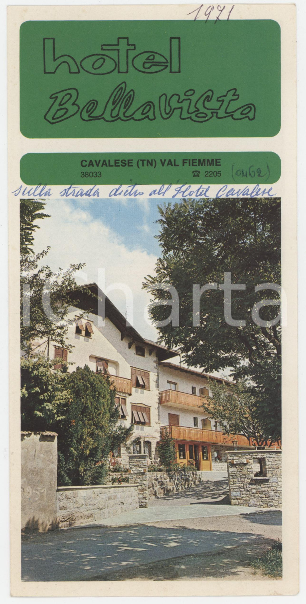 1971 TURISMO - CAVALESE (TN) VAL DI FIEMME - Hotel BELLAVISTA Dépliant