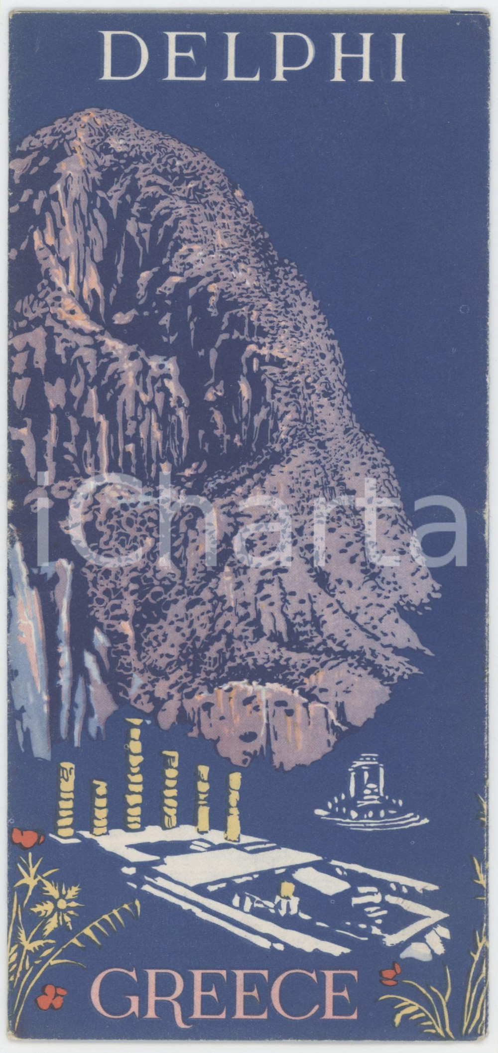 1955 GREECE - DELPHI - ILLUSTRATED vintage brochure English