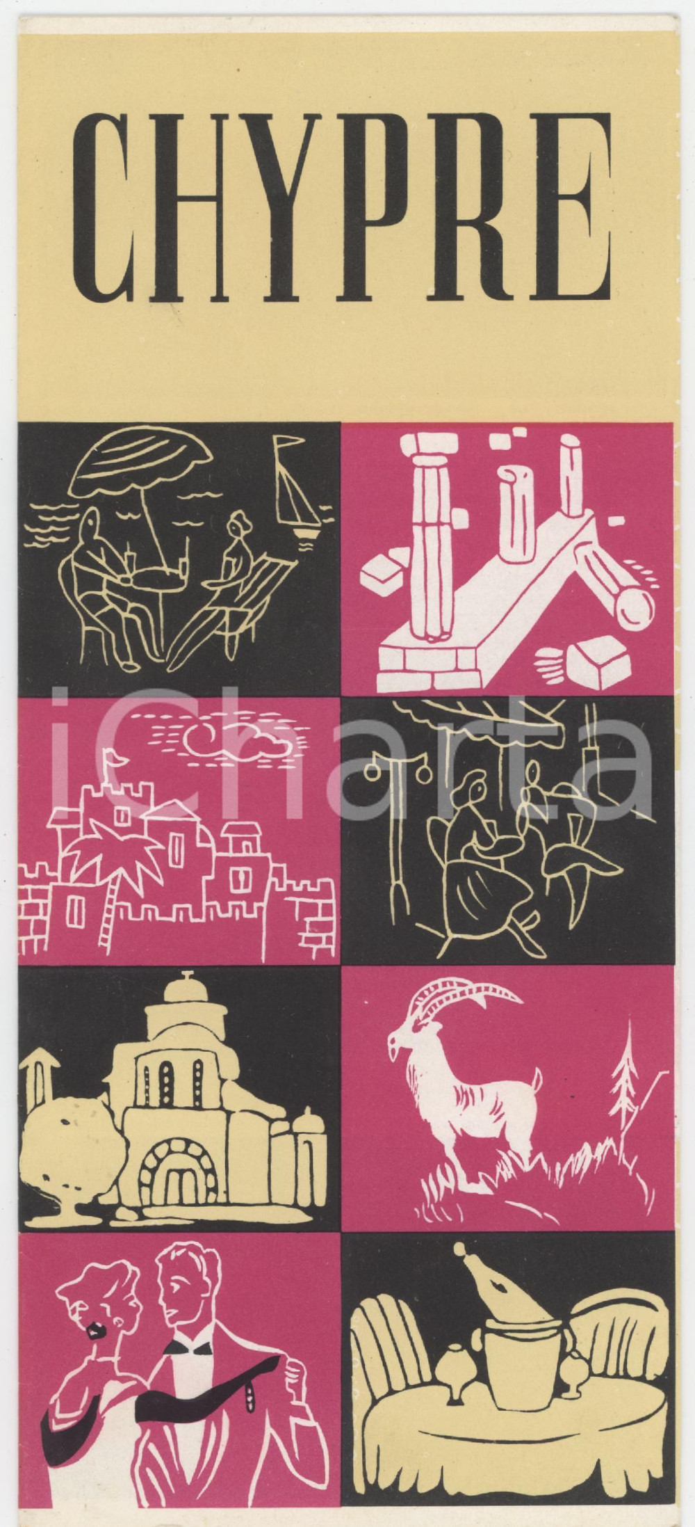 1970 ca CHYPRE - Kyrenia - Famagouste - Nicosie - Pieghevole ILLUSTRATO