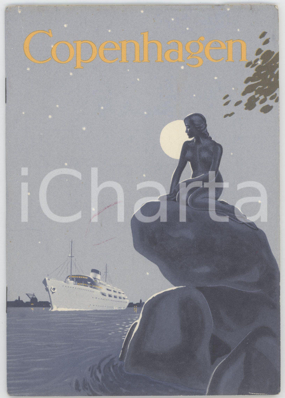1955 ca COPENHAGEN Libretto turistico ILLUSTRATO - Pubblicazione PRIVATBANKEN Libretto d'epoca in lingua inglese, con numerose illustrazioni b/n e cartina della citt&agrave;.  PAGINE: 32 GOOD/buono ma traccia rossa in copertina Formato: 13x19 cm originale e autentica 1