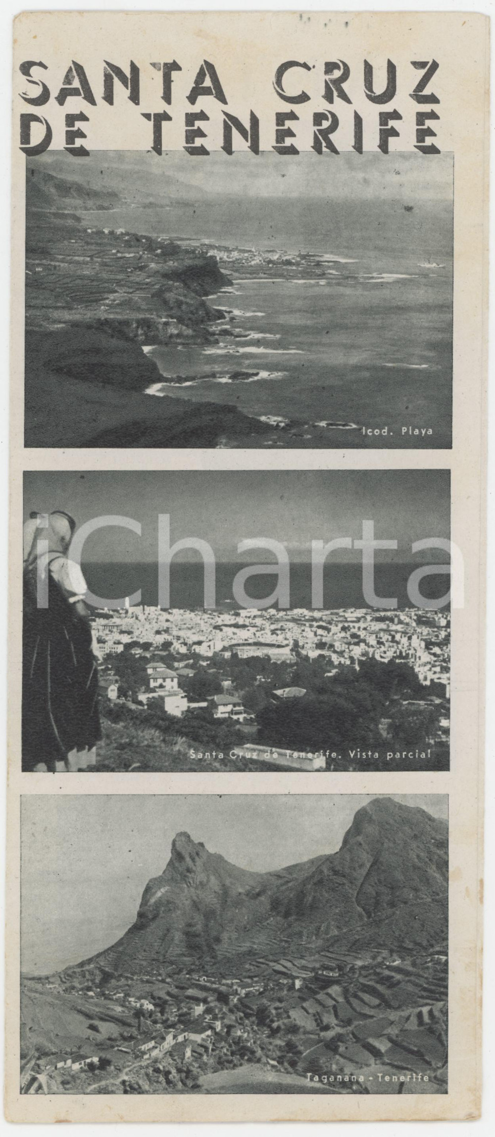 1950 ca ESPAÑA SANTA CRUZ DE TENERIFE - ILLUSTRATED vintage brochure Spanish