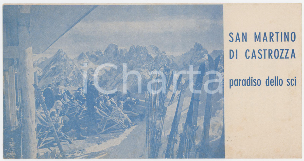 1950 ca TURISMO DOLOMITI - SAN MARTINO DI CASTROZZA - Pieghevole mappa